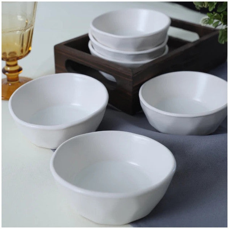 Keramika Matte White Crystal Snack / Sauce Bowl 12 Cm 6 Pieces 022