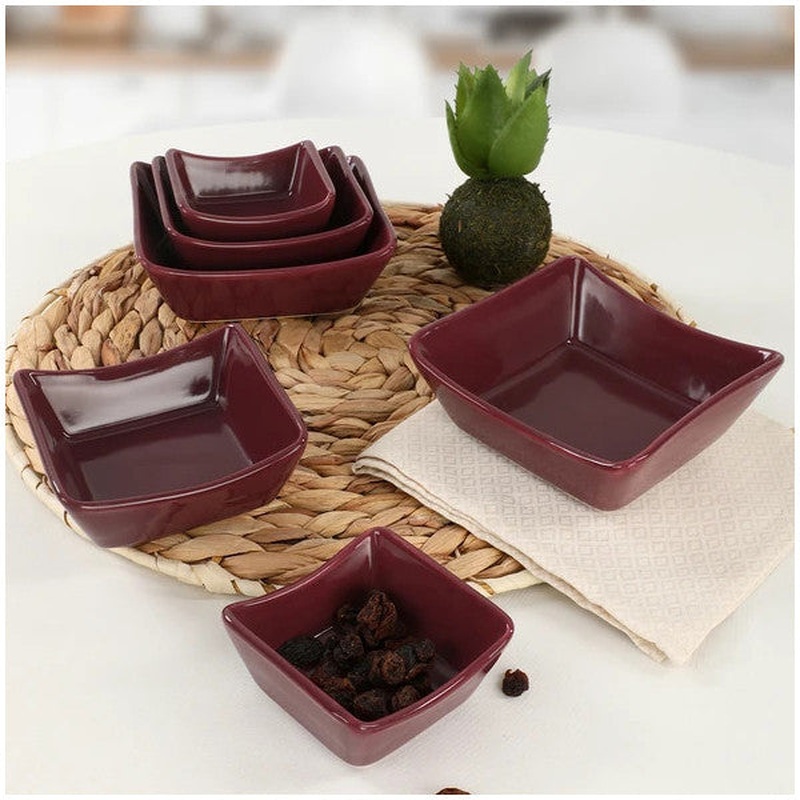 Keramika Plum Sandalwood Snack/sauce Bowl 8/10/12 Cm 6 Pieces