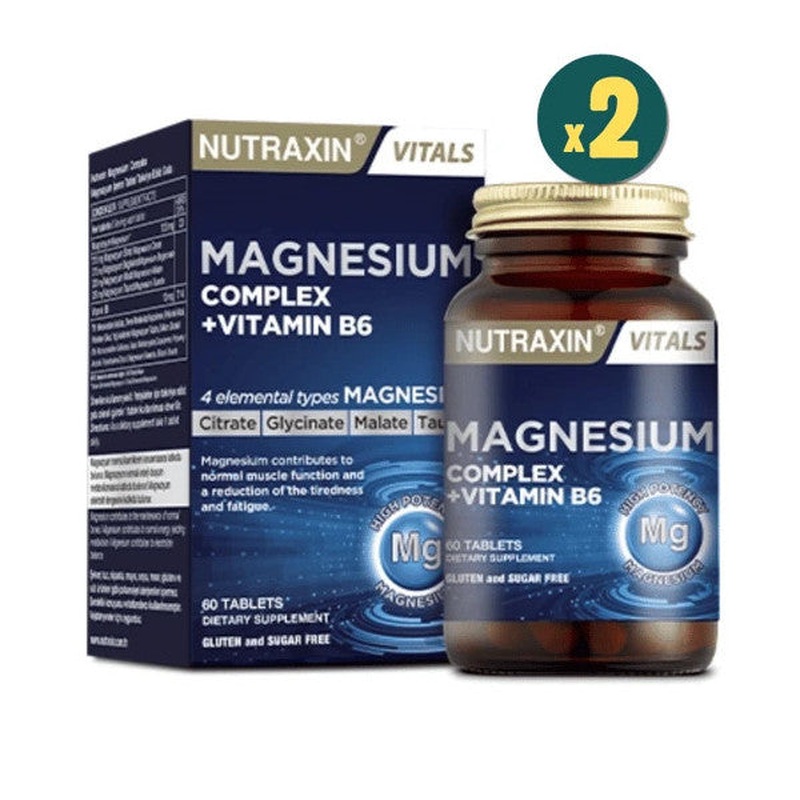Nutraxin Magnesium Complex Vitamin B6 60 Tablets 2 Pieces