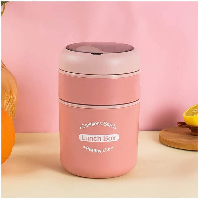 Porsima 66720 Food Thermos Steel Food Thermos Lunch Box Portable Food Container Thermos 710Ml - Pink