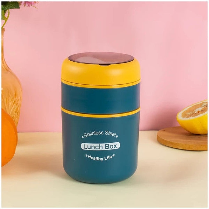 Porsima 66720 Food Thermos Steel Food Thermos Lunch Box Portable Food Container Thermos 710Ml - Yellow