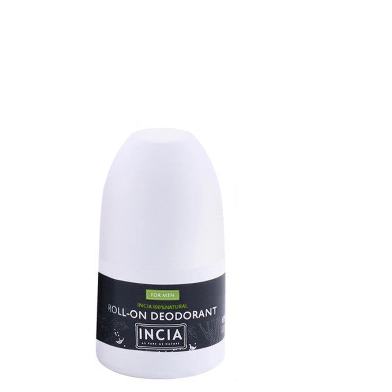 Incia 100% Natural Roll On Deodorant For Men Anti-Sweat Odor Stainless 50 Ml