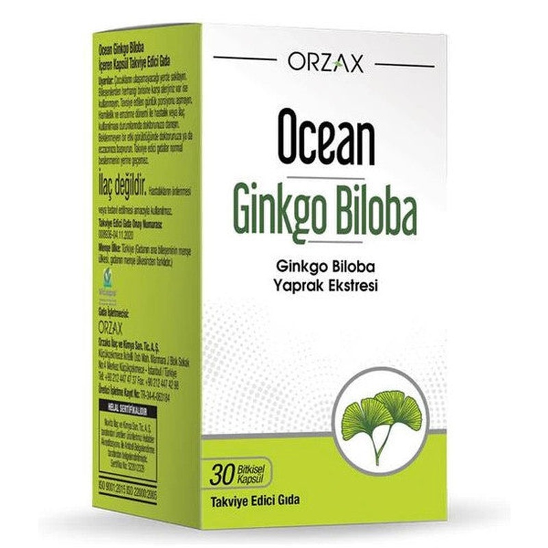 Orzax Ocean Ginkgo Biloba Extract 30 Capsules