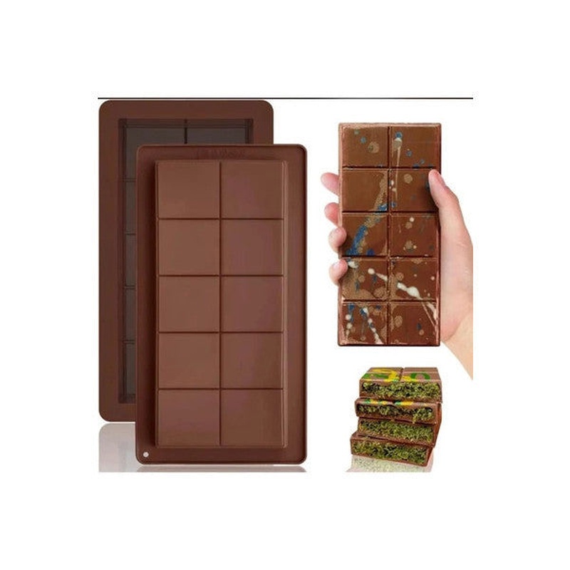 Periboia Famous Dubai Chocolate Mold Silicone - Large Tablet Chocolate Candle Cake Mold Cake Mold