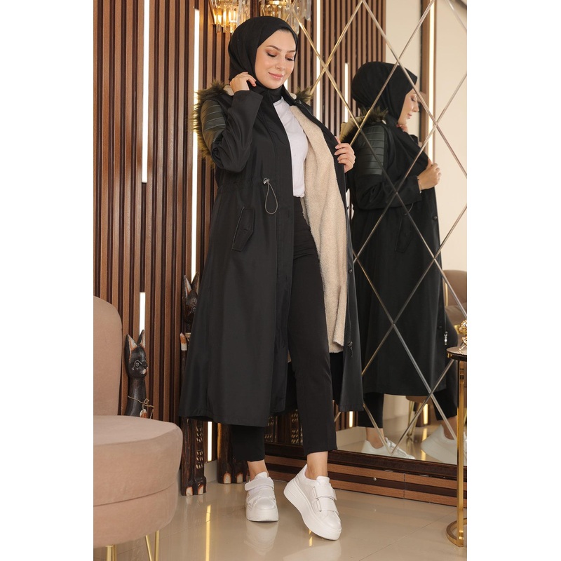 Garni Detailed Coat Black 10385