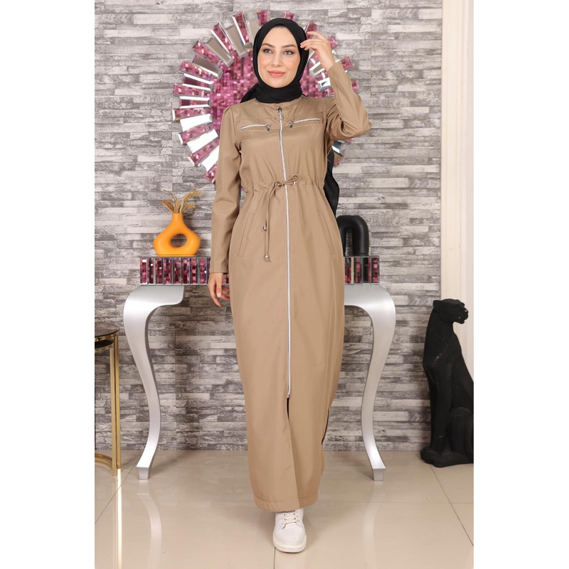 Zippered Abaya Mink 10012