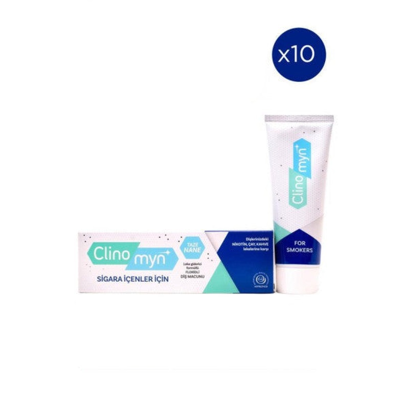 Clinomyn Smokers Teeth Whitening Stain Remover Toothpaste For Smokers 10X75Ml