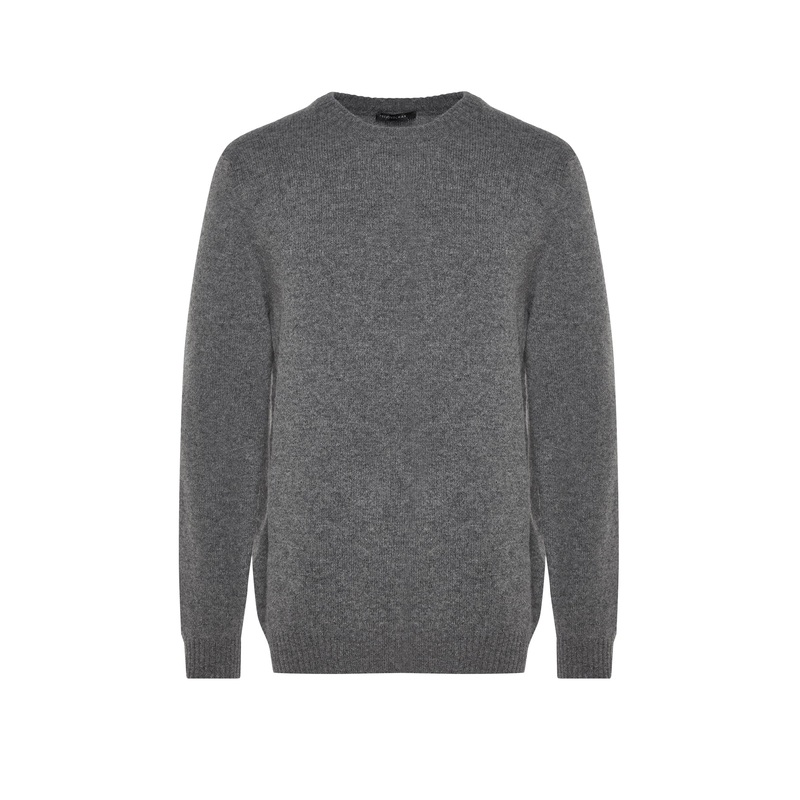 Man Men's Plain Long Regular Sweater