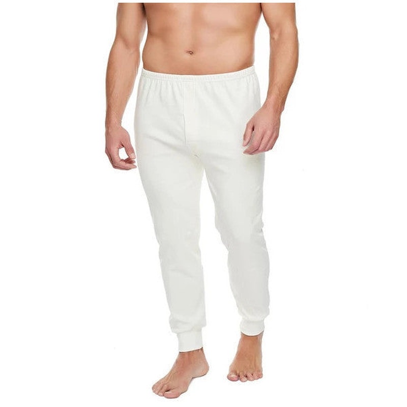 Tutku Men's Winter Interlock Bottoms Cream Color Winter Bottoms