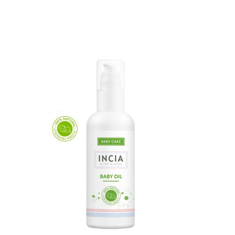 Incia 100% Natural Baby Oil Organic Jojoba Care Massage Oil Paraffin-Free Herbal Vegan 110 Ml