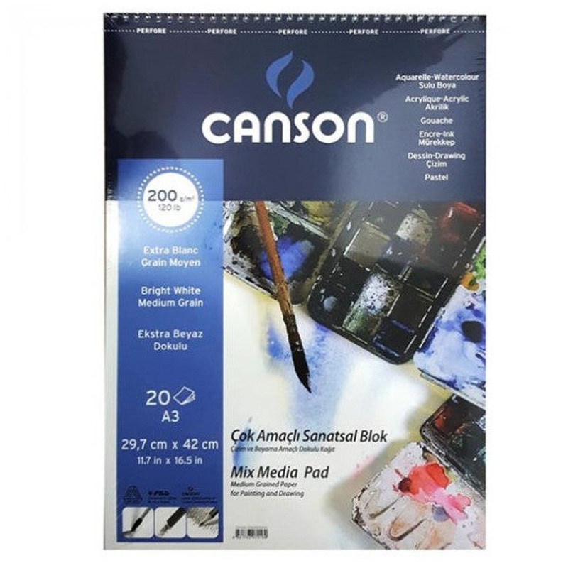 Canson Fnface Picture Blocks 200 Gr A3 20 Yp Top Spriraali