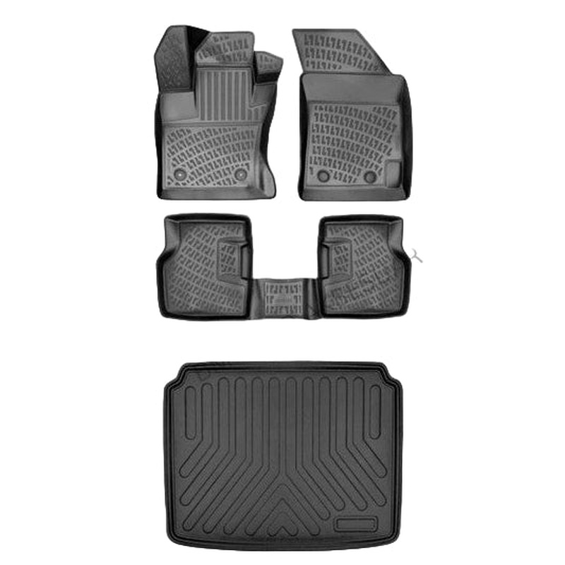 Floor Mats and Cargo Liner for Seat Leon Thin Spare Wheel 2005-2012 3D