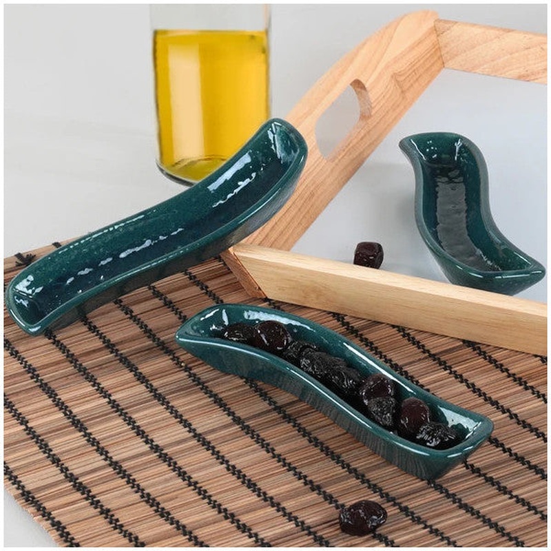 Keramika Luster Green Ivory Olive Grove 3 Pieces 18 Cm