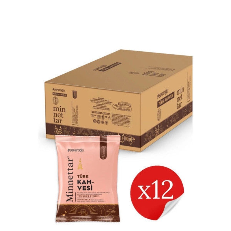 Minnettar Turkish Coffee 12 X 100 Gr (12 Pack)