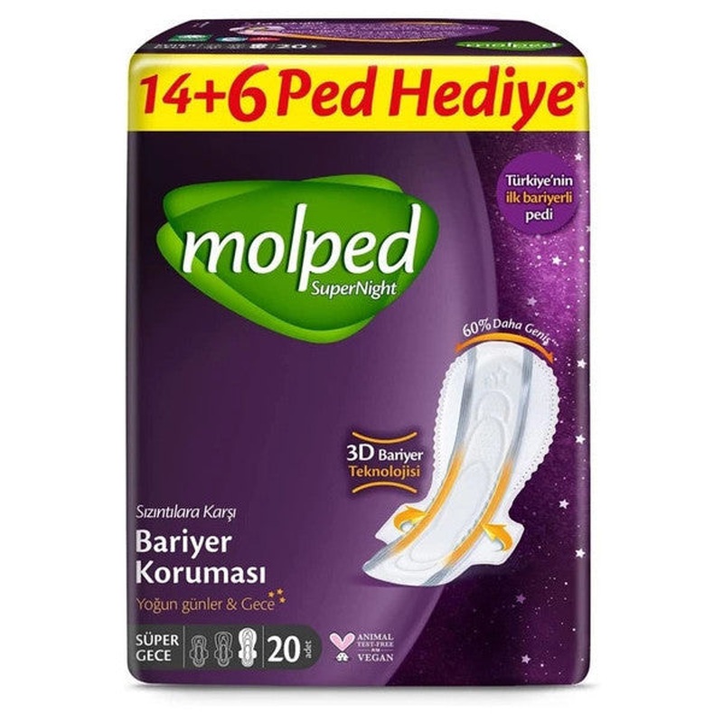 Molped Supernight Ultra Sanitary Pad Super Night Giant Economic 20 Pieces