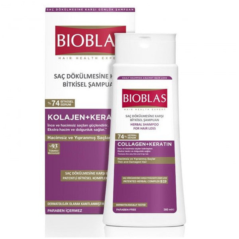 Bioblas Anti Hair Loss Shampoo Collagen + Keratin 360 Ml