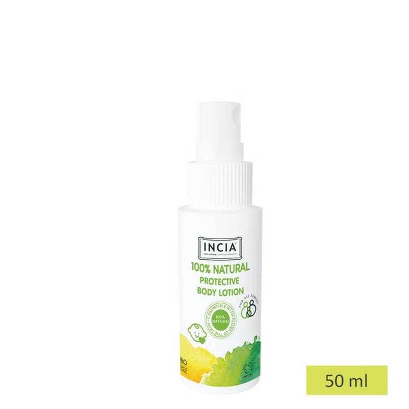 Incia 100% Natural Protective Body Lotion Spray For Newborn Baby Child Lemon Eucalyptus Vegan 50 Ml