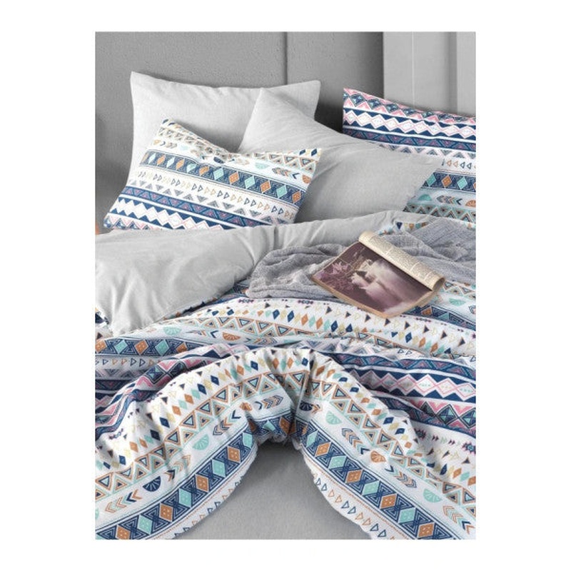 Diamente Double Duvet Cover Set With Fitted Sheet