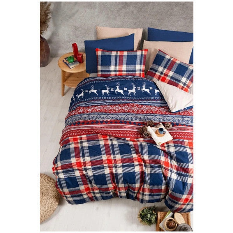 Elastic Double Duvet Cover Set With Fitted Sheet