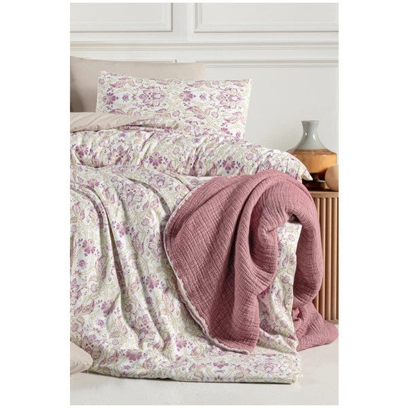 Ivy Double Duvet Cover Set With Fitted Sheet