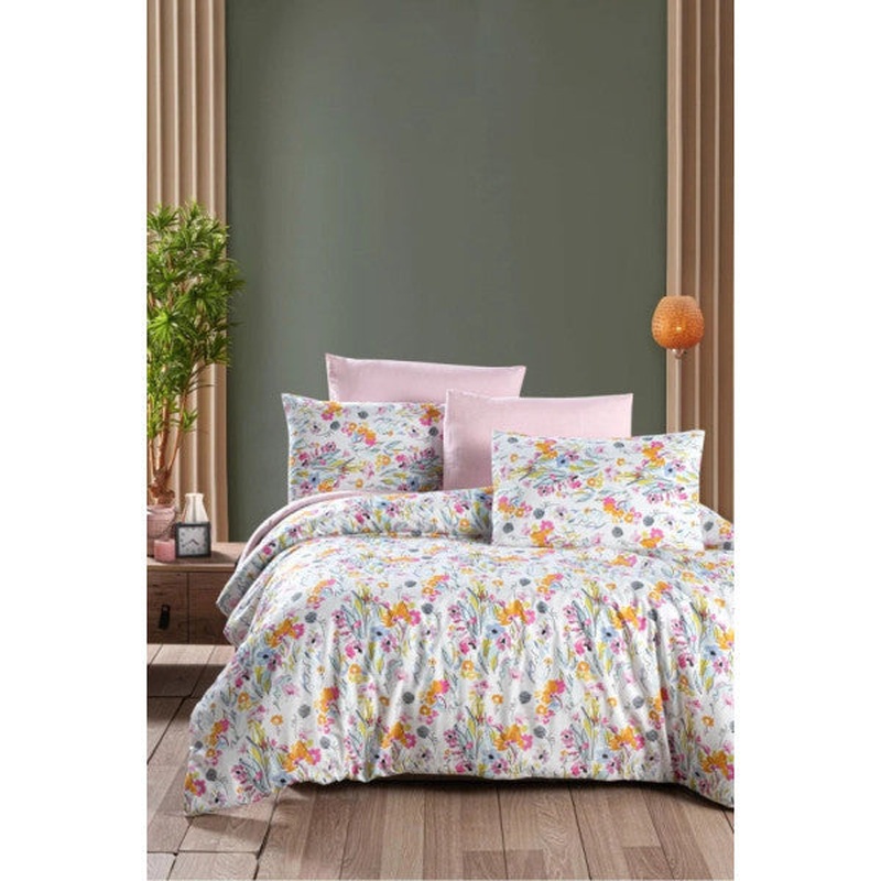 Lily Double Duvet Cover Set With Fitted Sheet