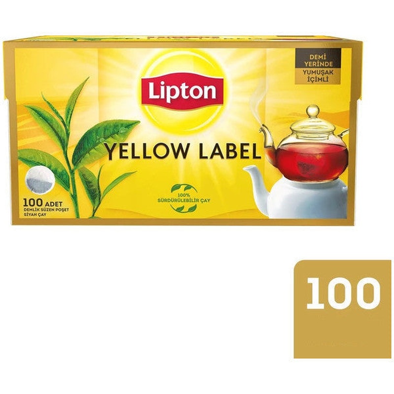 Lipton Yellow Label 3.2 Gr 100 Pcs 3 Teapot Teabags