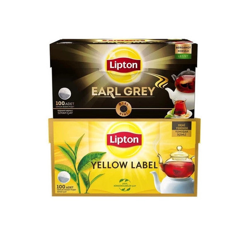 Lipton Yellow Label Teapot Bag Tea 100 Pcs + Earl Teapot Bag Tea 100 Pcs