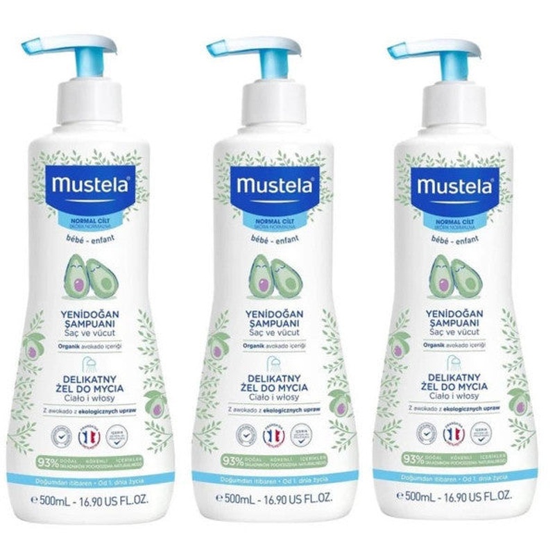 Mustela Gentle Cleansing Gel Newborn Shampoo 500 Ml 3 Boxes