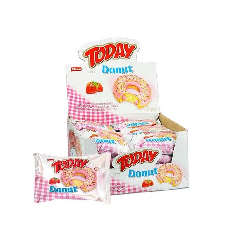 Today Donut Cake Strawberry 35 Gr. 24 Pieces (1 Box)