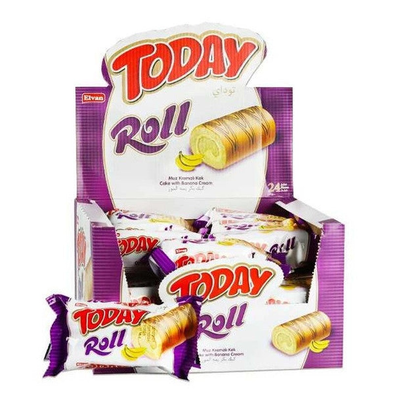 Today Swiss Roll Banana Cream Cake 35 Gr 24 Pieces (1 Box)