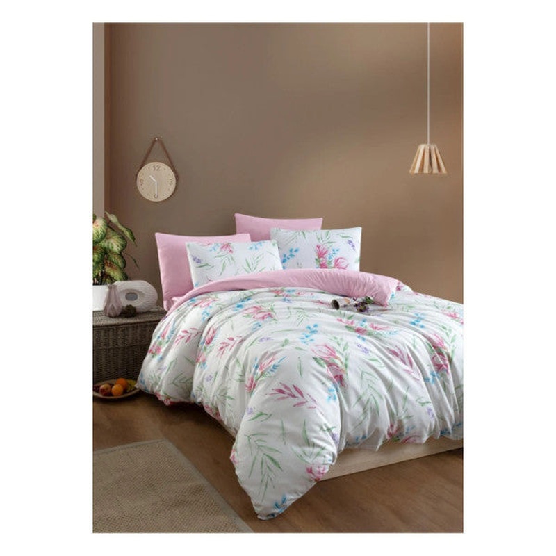 Tulip Double Duvet Cover Set With Fitted Sheet