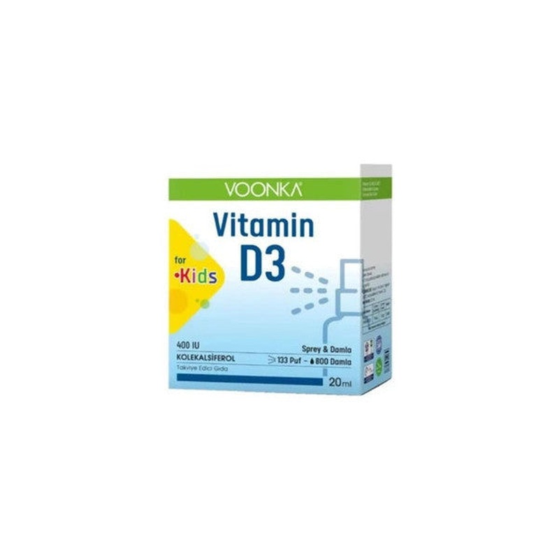 Voonka Vitamin D3 For Kids 400 Pcs Spray & Drops 20 ml