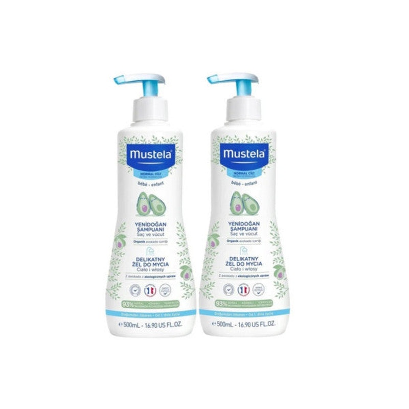 Mustela Gentle Cleansing Gel Newborn Shampoo 500 Ml 2 Boxes