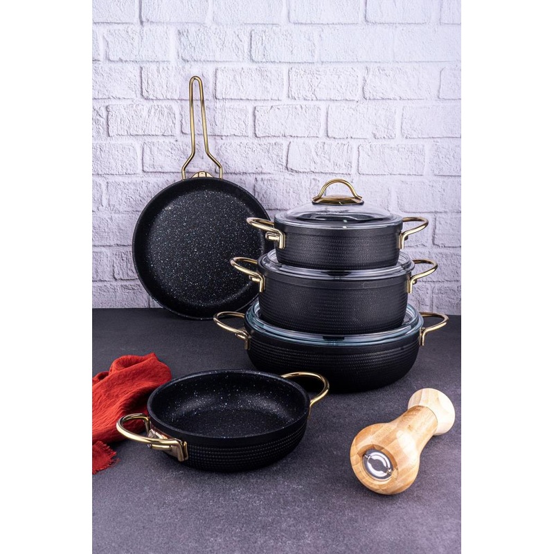 Bambum Node - 8 Piece Cookware Set Black