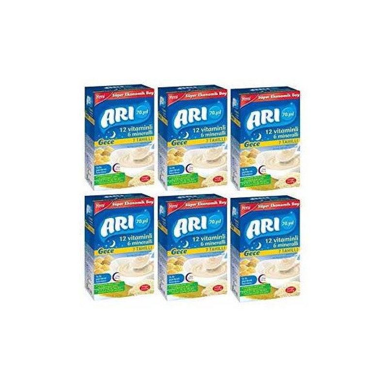 Bee Mama Night 500 Gr X 6 Piece Set 7 Grain Milk Rice Flour