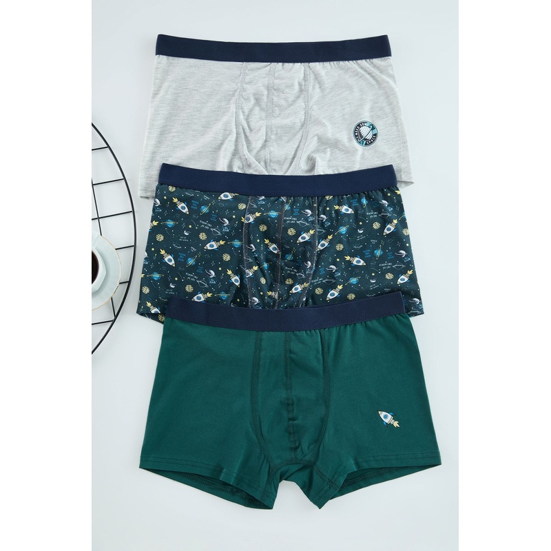 Man Men's 3 Pack Very Colorful Slogan Boxers