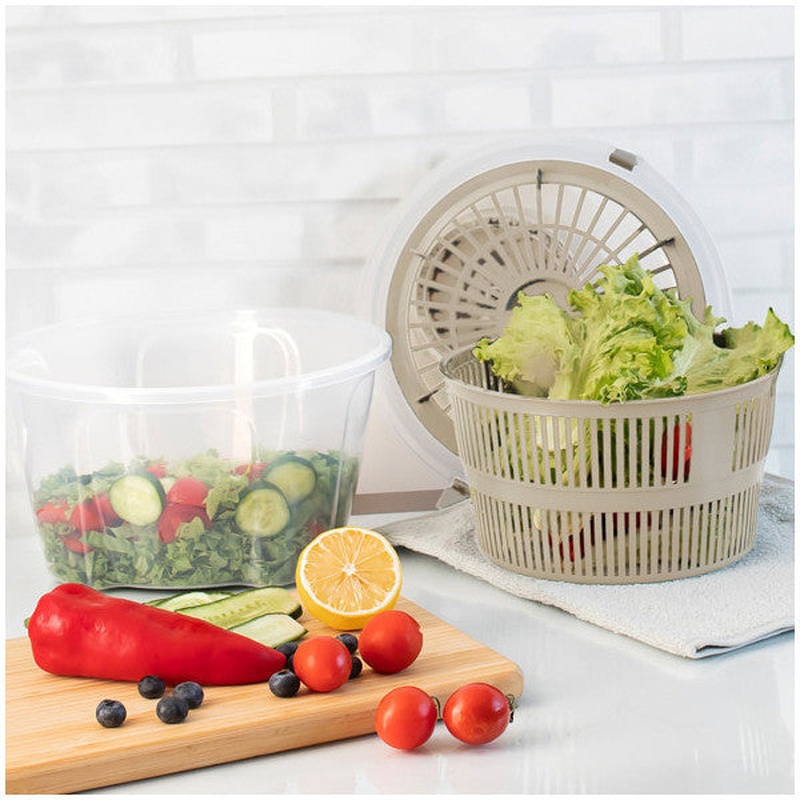 Porsima G-25 Gondol Vega Practical Salad Dryer - Fruit Vegetable Greens Washing Drying Container Cappuccino