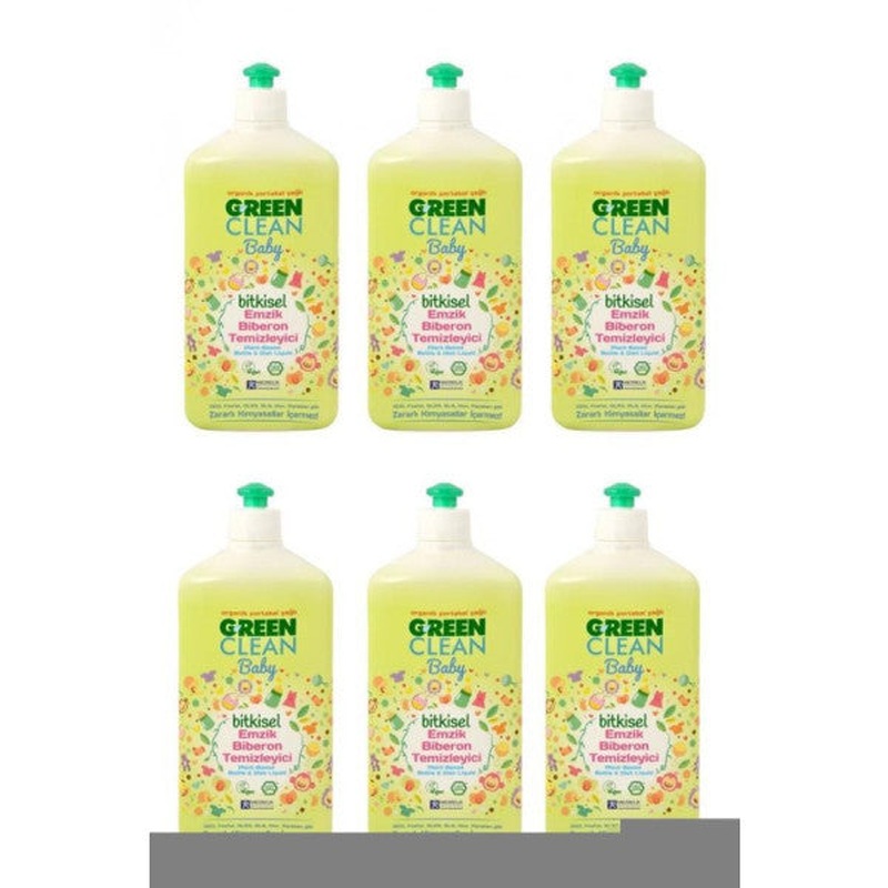 U Green Clean Organic Orange Oil Baby Bottle Nipple Cleaner 500 Ml 6 Piece Set