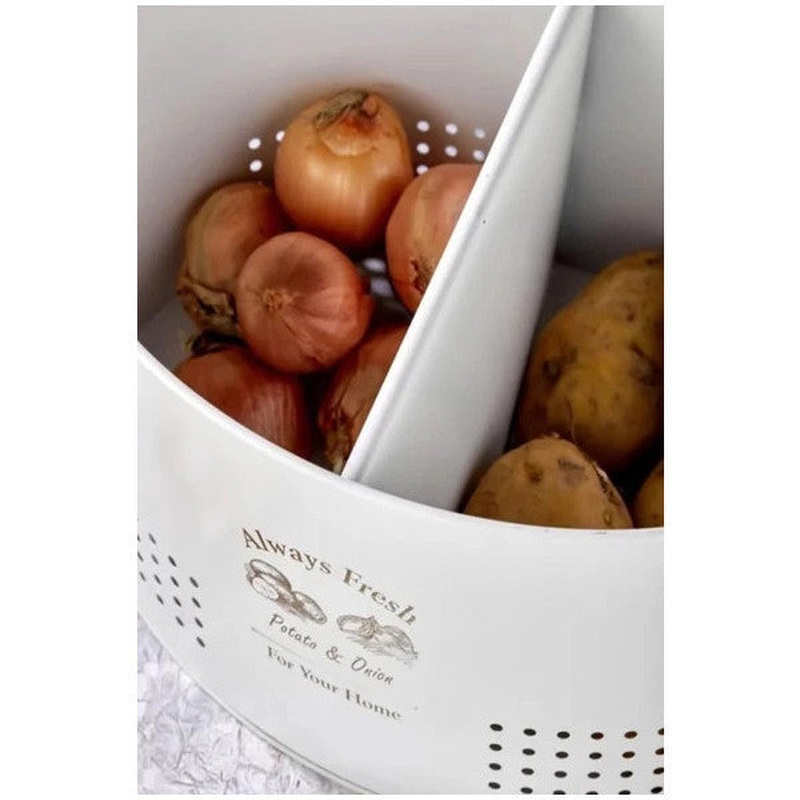 Bayev Metal Potato Onion Rack - Vegetable Rack Dowry Storage Container Onion Bucket
