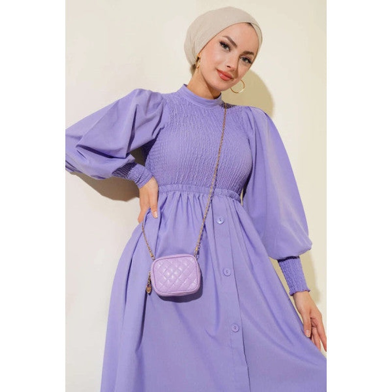 Gimped Front Dress Lilac