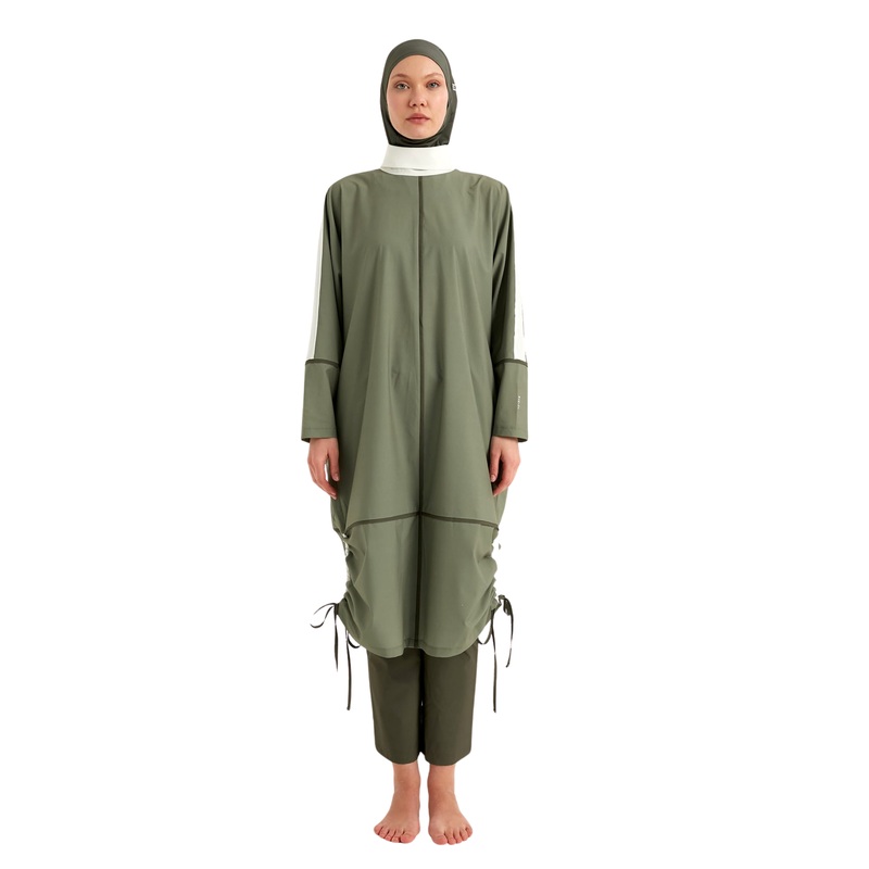 Khaki Modest Full Coverage Swimsuit  Islamic Burkini Set | M2521-1