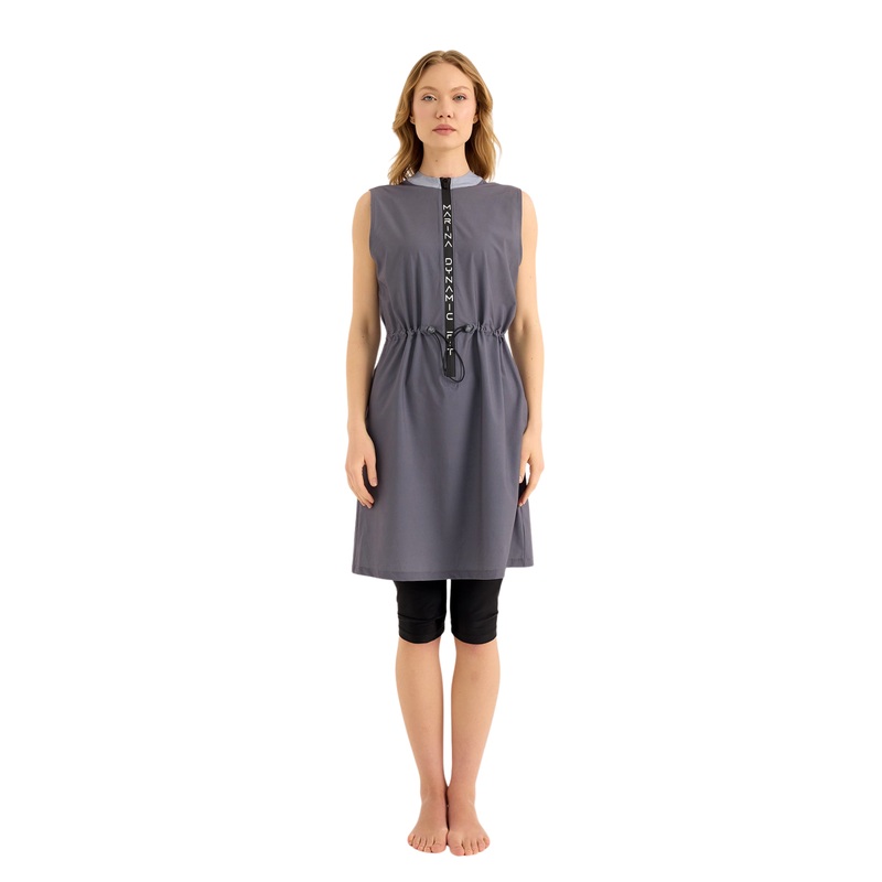 Marina Anthracite Semi-Covered Modest Swimsuit - H2509