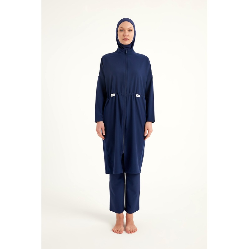 Navy Full Coverage Modest Swimwear Burkini Set M2507-2