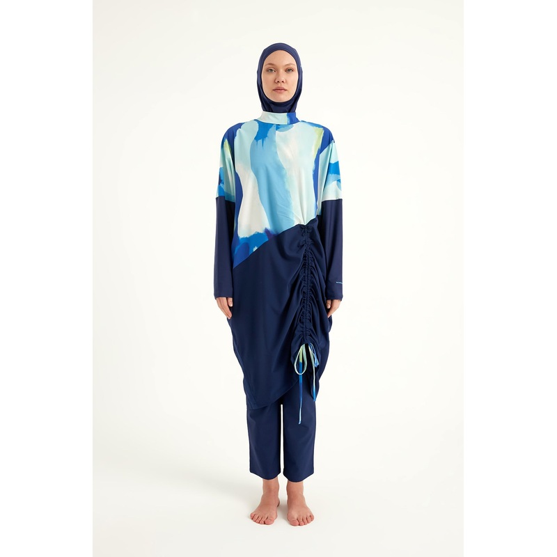 Navy Full Coverage Modest Swimwear Burkini Set M2513