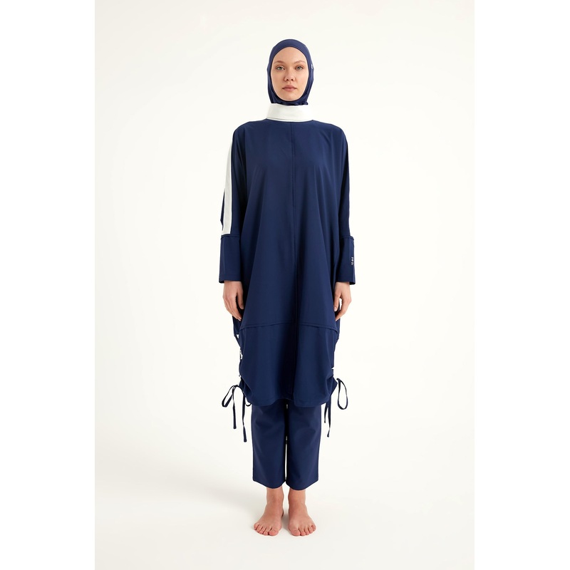 Navy Full Coverage Modest Swimwear Burkini Set M2521-2
