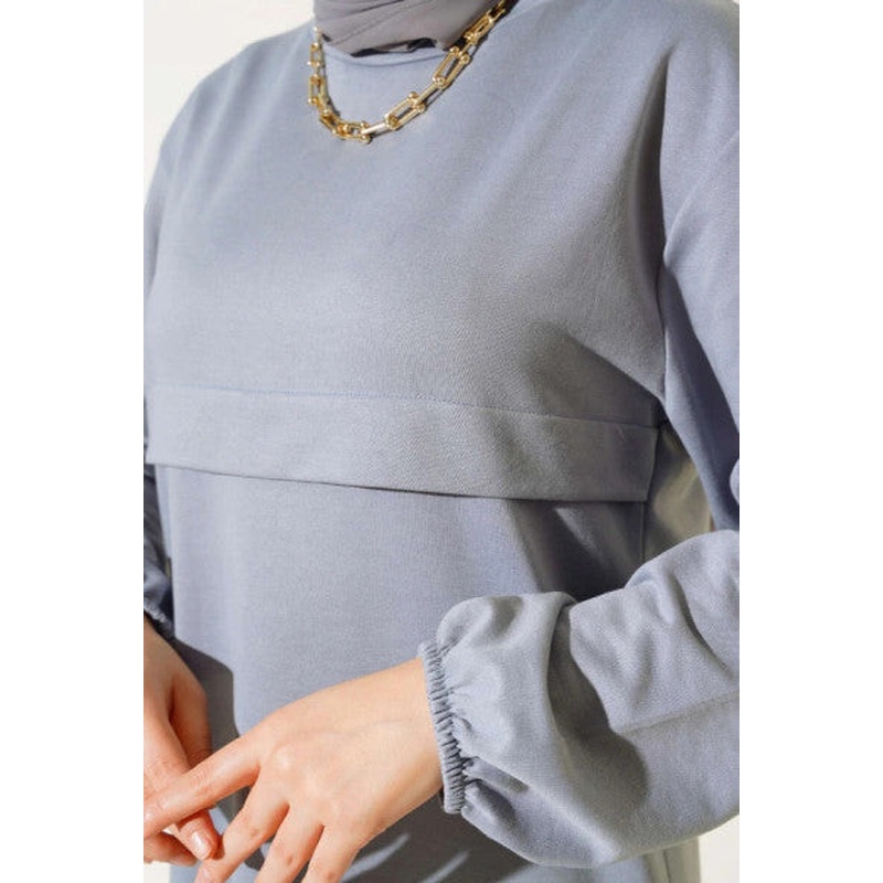 Slit Long Double Suit Gray