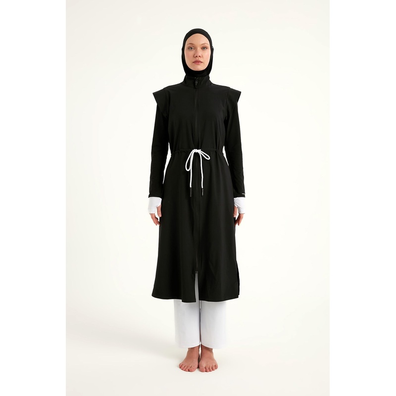 Black Full Coverage Islamic Swimwear Burkini Set M2501-2