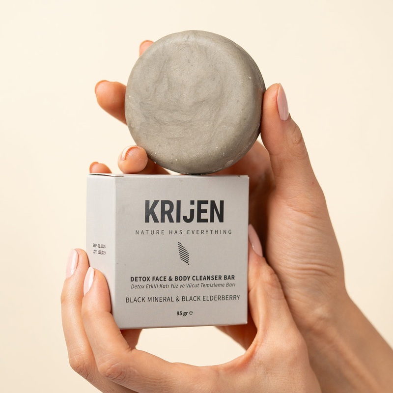 Detoxifying Black Mineral & Elderberry Face And Body Cleansing Bar | Elderberry Extract + Kaolin Clay + Natural Oils