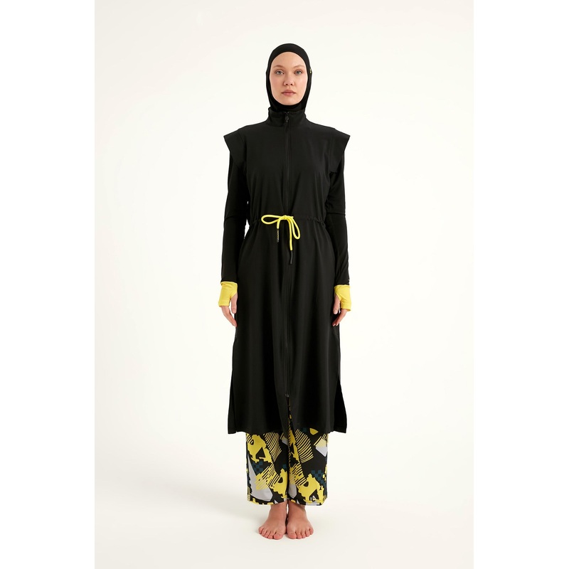Marina Black Full Coverage Islamic Swimwear Burkini Set M2501-1