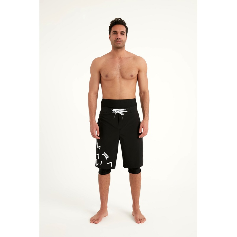 Marina Black Modest MenS Swim Shorts - S2503-1